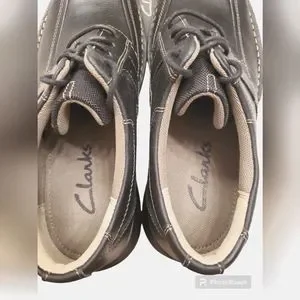 Clarks Espace Oily Leather Oxford Mens Shoes Size 8 CLARKS Espace Oxford Brown Leather Work Comfort Casual Mens  main image 3
